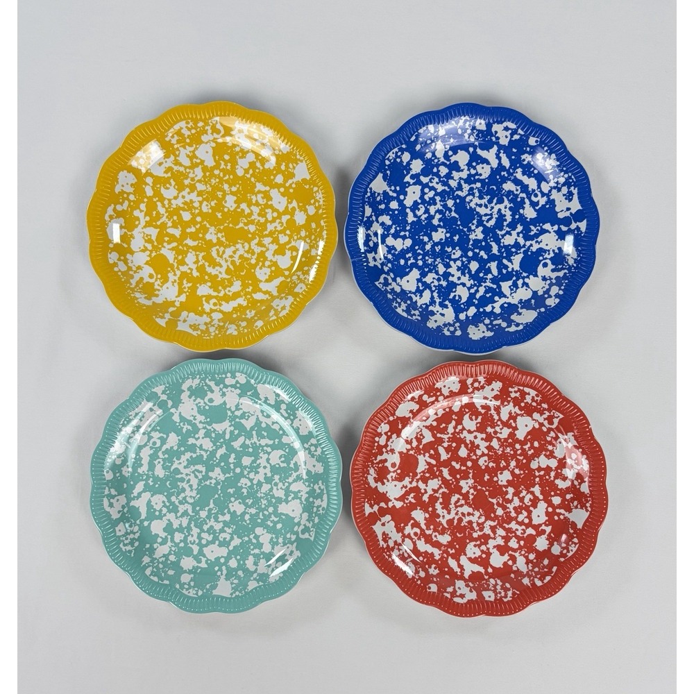 The Pioneer Woman Country Splatter Melamine 6.5" Appetizer Plates 4 Pc Set New